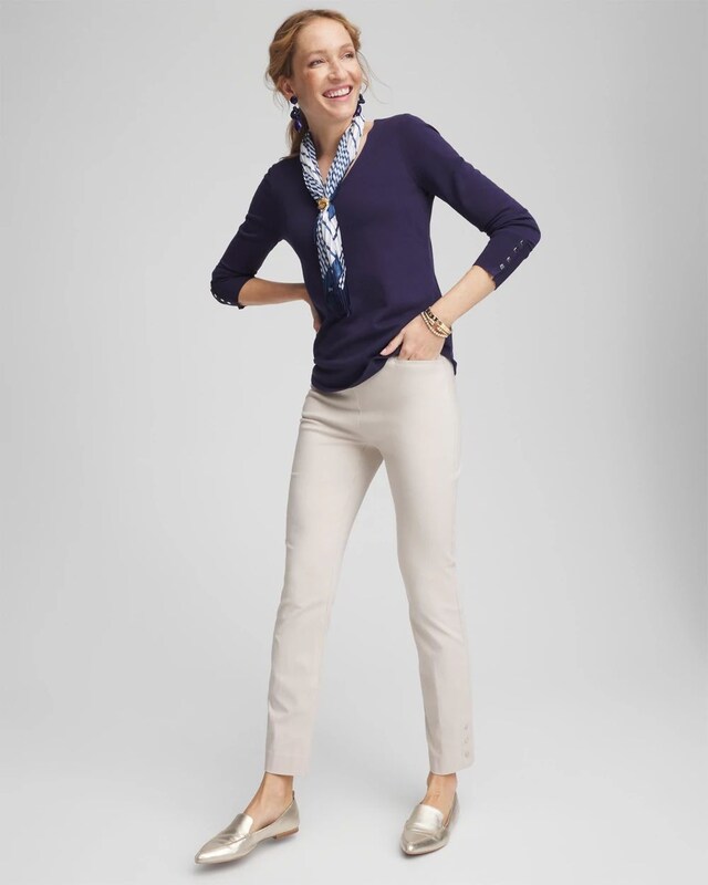 Brigitte Pull-On Slim Rivet Ankle Pants - image 2
